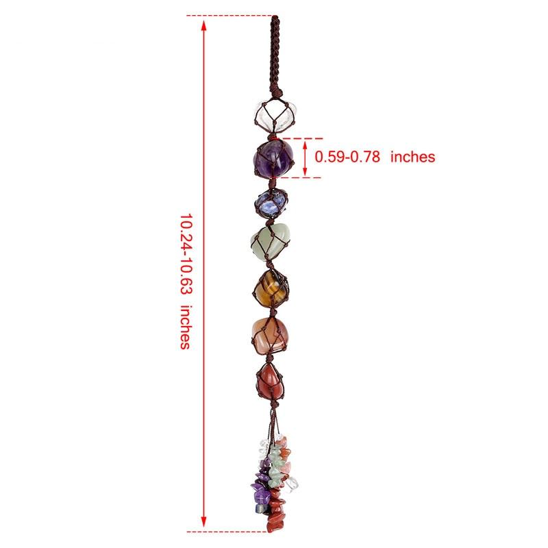 Sunligoo 7 Chakra Tumbled Gemstone Tassel Spiritual Meditation Hanging/Window/Feng Shui Ornament Reiki Stones Car/Home Decor