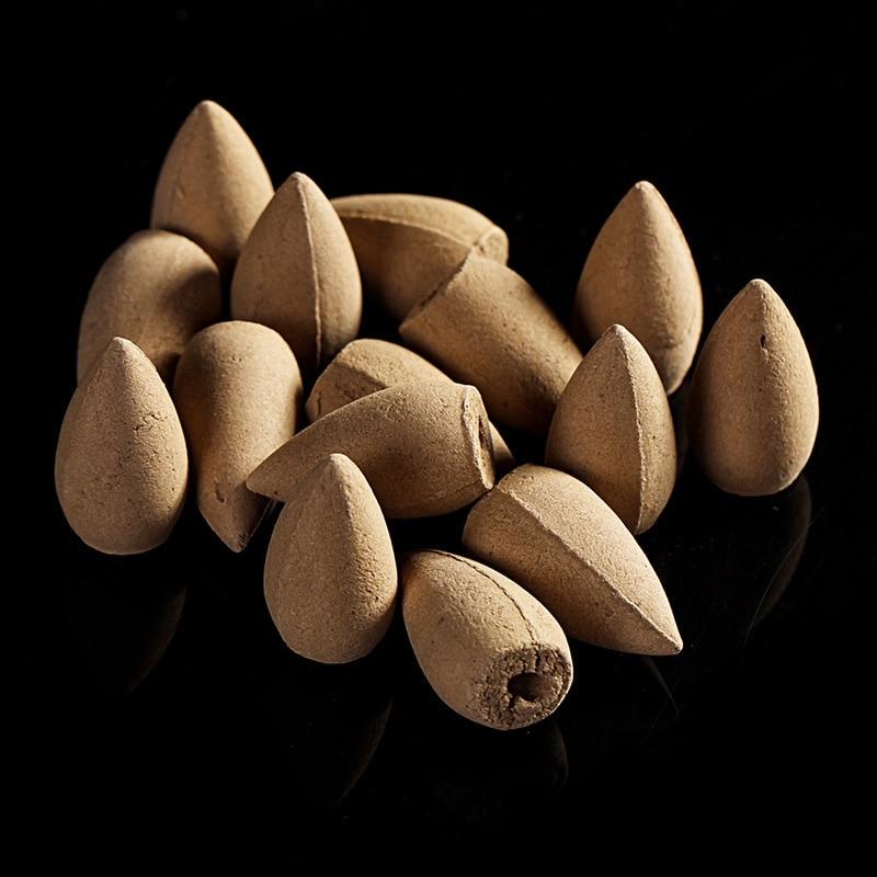Hot Sale 80Pcs/Set Backflow Incense Cones Natural Aroma Sandalwood Reflux Incense for Tea House Meditation Colored Smoke Incense