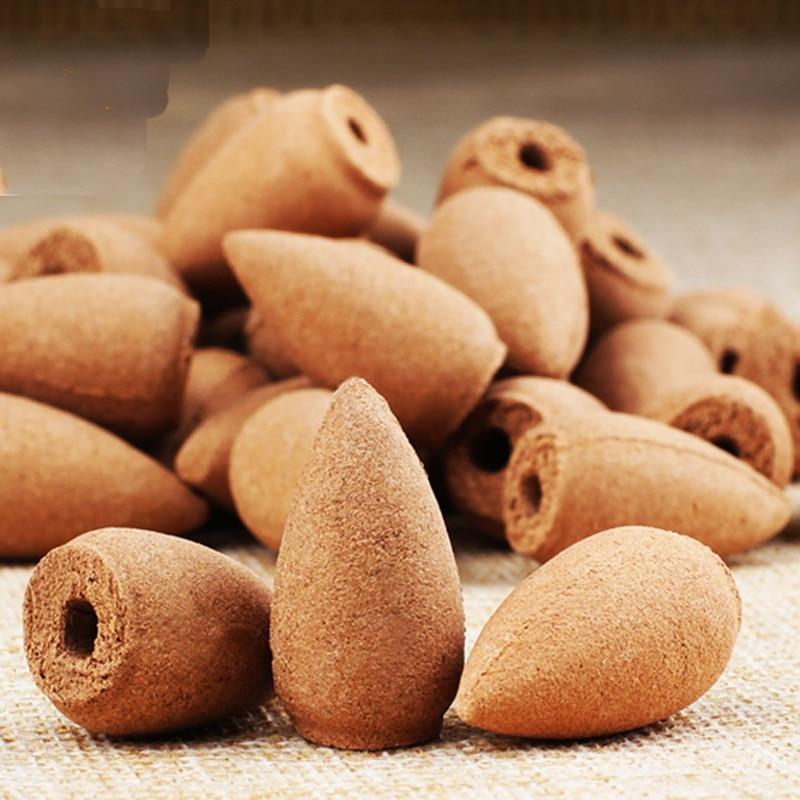 Hot Sale 80Pcs/Set Backflow Incense Cones Natural Aroma Sandalwood Reflux Incense for Tea House Meditation Colored Smoke Incense
